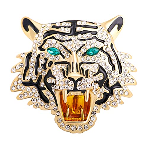 HORIALENCE Tiger Brosche Strass Anstecknadel Legierung für Damen und Herren Modisches Kleidungsaccessoire für Anzüge und Festliche Anlässe von HORIALENCE