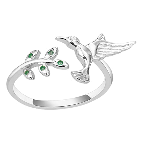 HORIALENCE 1stück Hummingbird Leaves Für Verstellbarer Finger Schmuckstück Für Alltag Leicht Und Komfortabel Zu Tragen Einzigartiger Auffälliger Designring von HORIALENCE