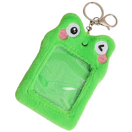 HORIALENCE Kartenhalter Plüsch Frog Id Halter Süße Transparente Kartenhülle für Studenten Lehrer Büroangestellte Langlebig und Schützend für Ausweise Buskarten und Grüner Frosch von HORIALENCE
