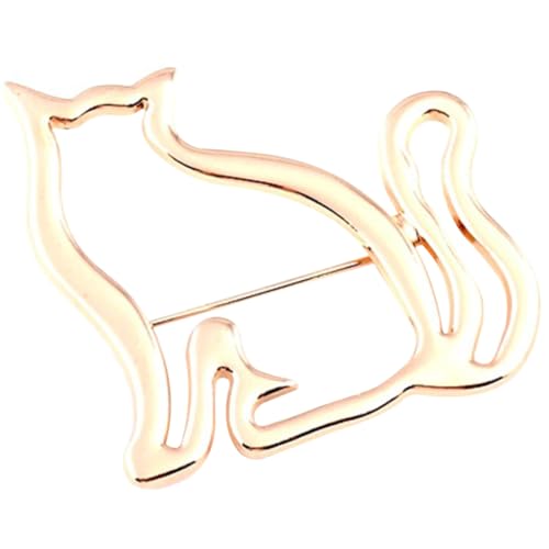 HORIALENCE Katzenbrosche aus Langlebiger Legierung Niedliche Anstecknadel für Kleidung Taschen Schals Dekorativer Fester Lapel Pin in Gold für Damen und Festliche Anlässe von HORIALENCE
