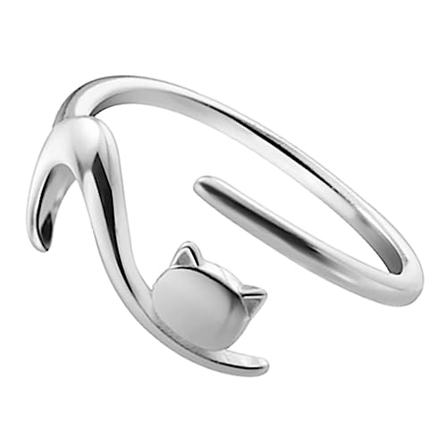 HORIALENCE Katzenring Verstellbar Süßer Offener Ring für Frauen Eleganter Tier Schmuck für Partys Flexibel und Katzengeburtstagsparty Deko von HORIALENCE