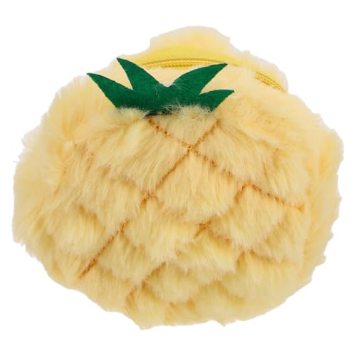 HORIALENCE Kawaii Schlüsselanhänger Geldbörse Niedliche Ananas Motivierte Münztasche für Mädchen Weiches Plüsch Portemonnaie für Geld und Schlüssel für Täglichen Gebrauch Rucksack Anhänger von HORIALENCE