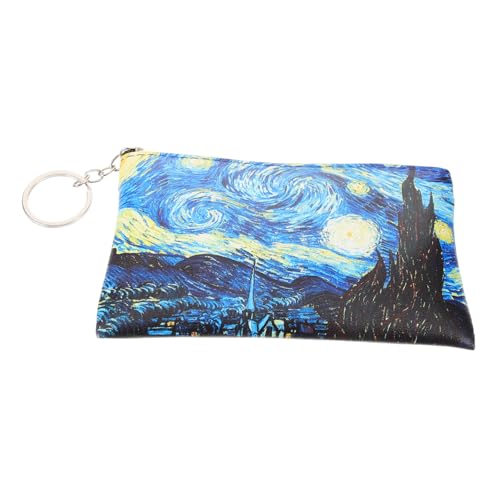 HORIALENCE Kleines Münzbeutel für Damen PU Schlüsselanhänger Reißverschluss Geldbörse mit Van Muster für Münzen und Kleine Gegenstände Leicht und Tragbar von HORIALENCE