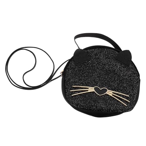 HORIALENCE Kreative Runde PU Tote Handtasche mit Leopardenmuster und Katzenohren Stylische Umhängetasche für Mädchen und Damen für Alltag Reisen und Shopping Schwarz HORIALENCE Kreative Runde PU Tote Handtasche mit Leopardenmuster und Katzenohren Stylische Umhängetasche für Mädchen und Damen für Alltag Reisen und Shopping Schwarz von HORIALENCE