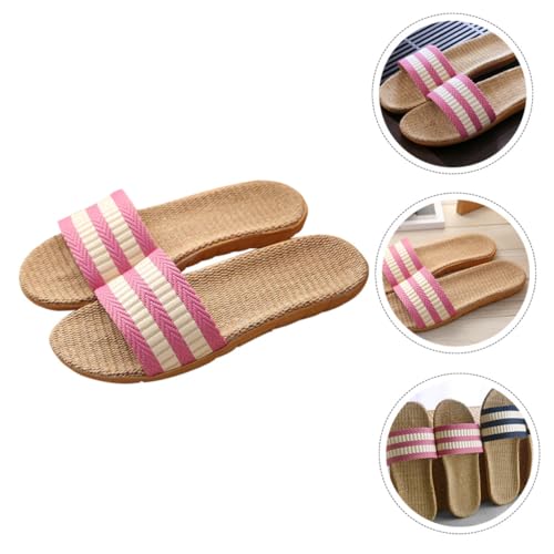 HORIALENCE Leichte Atmungsaktive Baumwoll Hausschuhe für Damen und Herren Saugfähige Rutschfeste Pantoffeln mit Langlebigem Material Bequemes Tragegefühl für Frühling Herbst und Indoor von HORIALENCE