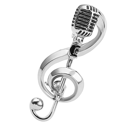 HORIALENCE Mikrofon Brosche Pin Musiknote Brosche für Frauen Vintage Anstecknadel Modisches für Besondere Anlässe für Hochzeiten und Partys von HORIALENCE