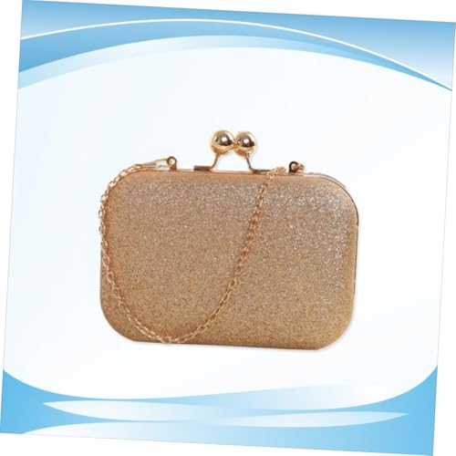 HORIALENCE Mini Abendtasche Damen Kette Schultertasche Elegant Clutch Handtasche für Hochzeit Party Bankett Cocktail Gold von HORIALENCE