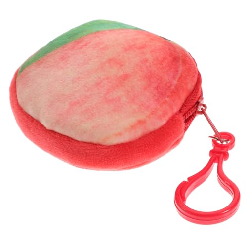 HORIALENCE Cartoon-Frucht-Form Plüschtasche Flauschiger Beutel Mit Reißverschluss Mini-geldbörse Mit Metallkette Als Schlüsselanhänger Für Bargeld Lippenstift Ausweis von HORIALENCE