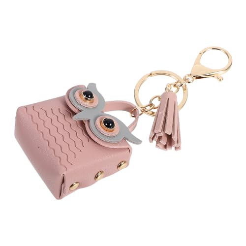 HORIALENCE Eule Schlüsselanhänger Geldbörse PU Kunstleder Niedlicher Kleiner Handtaschenanhänger Kosmetiktasche für Frauen Süßes Eulendesign für Reisen und Alltag von HORIALENCE