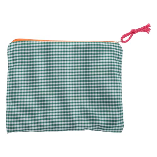 HORIALENCE Multifunktionale Kosmetiktasche im Klassischen Karodesign Großer Tragbarer Organizer für Reisebedarf und Schreibwaren für Make Up und Büroartikel Grüne von HORIALENCE