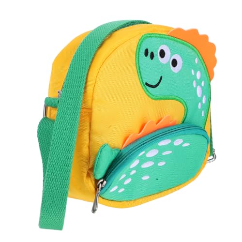 HORIALENCE Niedliche Dinosaurier Mini Umhängetasche aus Robustem Canvas Praktische Crossbody Bag mit Ausreichend Stauraum für Handy und Geldbörse Verstellbarer Schulterriemen Gelb von HORIALENCE