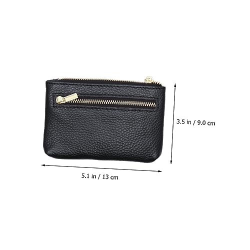 HORIALENCE PU Münzbeutel Damen Multifunktionale Handtasche mit Reißverschluss für Mädchen Kompakte Geldbörse für Alltag Schule und Shopping Schwarz Handliche für Münzen Geldscheine und von HORIALENCE
