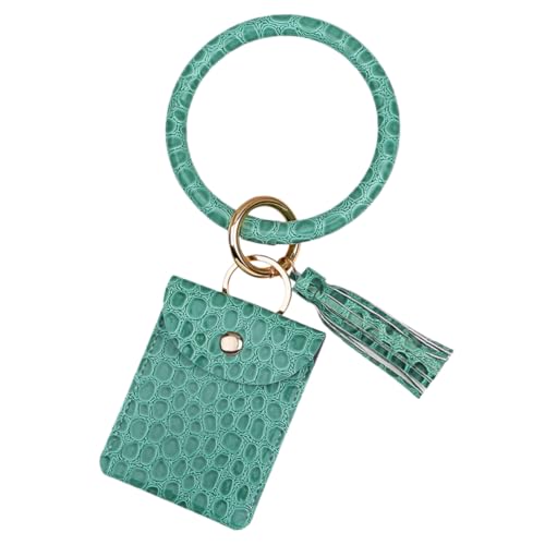 HORIALENCE PU Münzgeldbörse mit Schlüsselring und Bangle Design Mini Kartenetui für Damen für zu Geburtstagen und Besonderen Anlässen Grün von HORIALENCE
