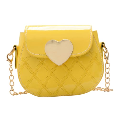 HORIALENCE PU Umhängetasche Mädchen Crossbody Bag Modisch Leicht Robust für Kleine Gegenstände Wie Münzen Karten Schlüssel Geschenk für Kinderfesttage Gelb von HORIALENCE