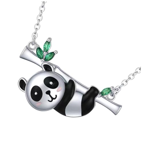 HORIALENCE Panda Halskette für Damen Leichte und Hautfreundliche Kette Hochwertigem Legierungsmaterial mit Lebendigem Panda Anhänger für von HORIALENCE