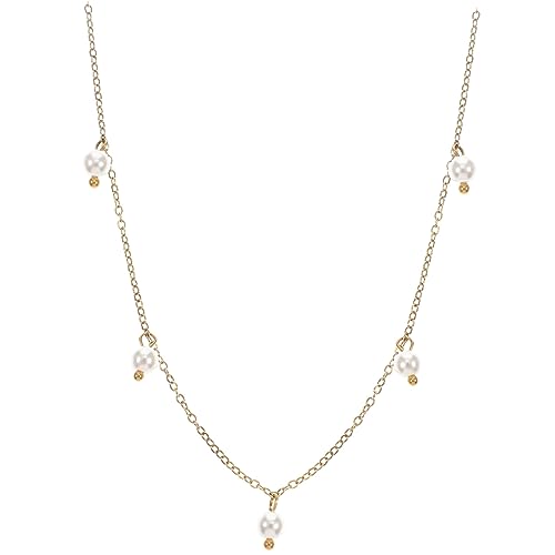 HORIALENCE Perlenhalskette Für Damen Mit Perlenanhänger Goldene Perlenkette Halskette Für Hochzeit Und Besondere Anlässe Modischer Schmuck von HORIALENCE