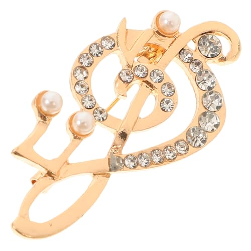 HORIALENCE Perlen Musiknoten Anstecknadel Brosche für Damen Dekorative Pullover Brosche Langlebige Mantel Legierung Feminines Accessoire für Schals und Hüte von HORIALENCE