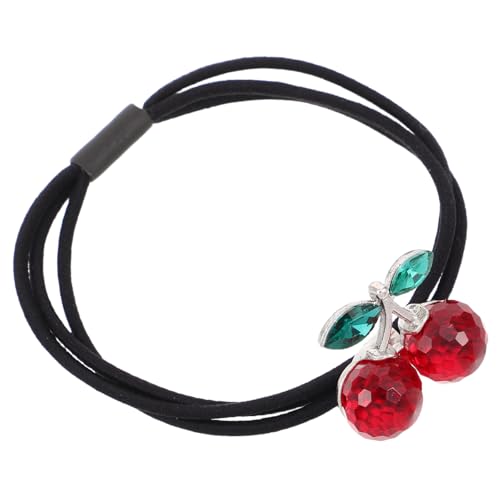 HORIALENCE Personalisierter Kirschhaarkreis elastische Haarbindungen Pferdeschwanzhalter für Mädchen Frauen Haarschmuck ausgefallene Haargummis Haarschmuckzubehör Kopfschmuck Kristall von HORIALENCE
