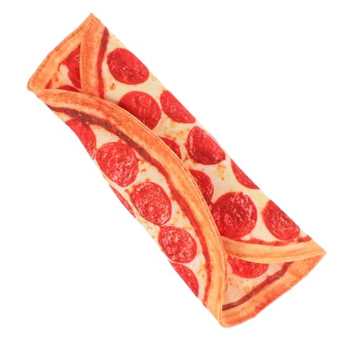 HORIALENCE Pizza Federmäppchen aus Canvas Rund Großes Fassungsvermögen Aufrollbar für Schreibwaren Künstlerbedarf von HORIALENCE