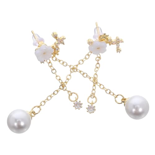 HORIALENCE Baumelnde Blumenohrringe Für Damen Lange Ohrhänger Mit Muschelblütenblättern Kupferne Quasteohrringe Für Sommeroutfits Und Hochzeiten von HORIALENCE