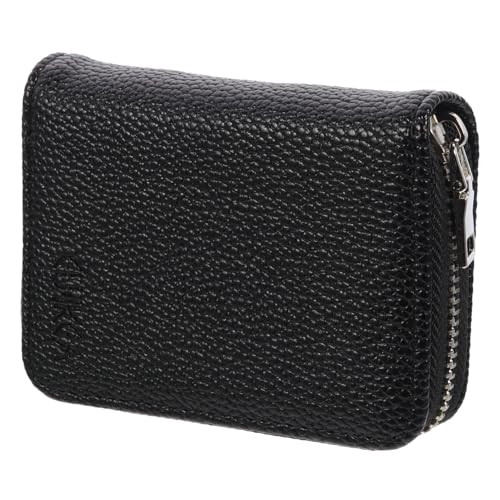 HORIALENCE Bifold-geldbörse Aus Pu-Material Mit Doppelreißverschluss Für Damen Schwarz Faltbare Kreditkartenetui Mit Münzfach Für Täglichen Gebrauch von HORIALENCE