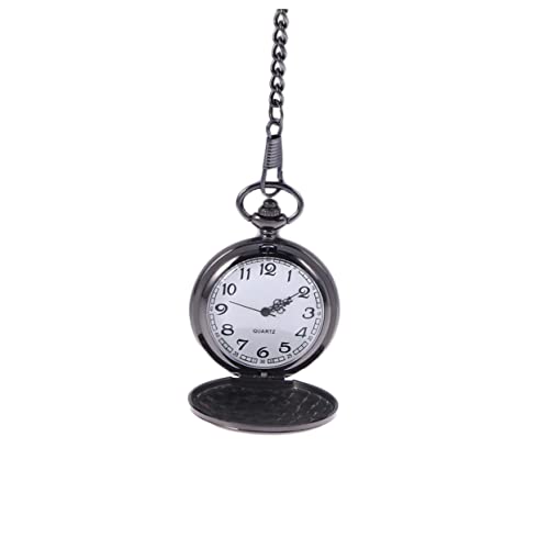 HORIALENCE Taschenuhr Für Herren Aus Hartacryl Und Edelstahl Mit Weißem Und Arabischen Ziffern Vintage-Stil Mechanisches Abnehmbare Kette Mit Haken von HORIALENCE