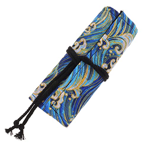 HORIALENCE Roll Up Stiftetui im Japanischen Stil Großer Dekorativer Organizer für Buntstifte Fächer Leicht und Tragbar für Schule und Büro von HORIALENCE