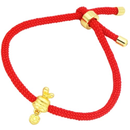 HORIALENCE Rotes Armband Damen mit Hasen Anhänger Flexibles Handgefertigtes Schutz Geeignet für Mädchen Frauen Tochter und Freundin als zum Schulabschluss von HORIALENCE