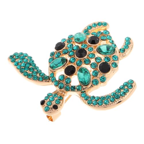 HORIALENCE Schildkröte Brosche Süße Tiernadel Schildkröten-pin-brosche Meeresschildkröten-brosche Niedliche Tierbrosche Strassstiernadel Schildkrötenschmuck Schildkrötenbrosche Legierung Grün von HORIALENCE