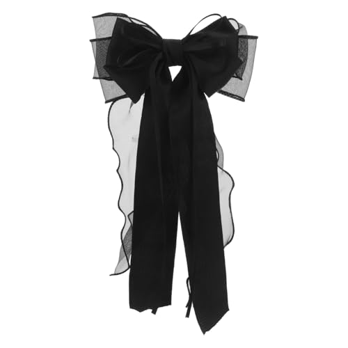 HORIALENCE Haarschleife Aus Schwarzer Spitze Mit Clips Netzschleife Für Haarband Haarspange Mit Schleife Clip Für Langen Schwanzband Süßes Accessoire Für Mädchen Und Frau von HORIALENCE