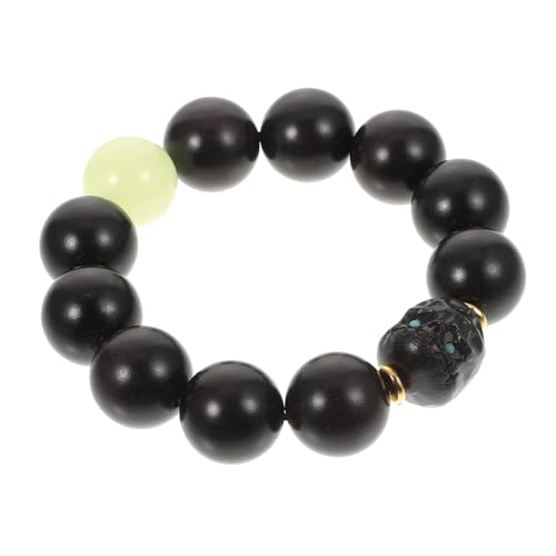HORIALENCE Schwarze Perlenkette mit Fluoreszierenden Buddhistischen Schmuckstücken Handgefertigte Armbänder für Stilvolle Looks und Spirituelle Bedeutung von HORIALENCE