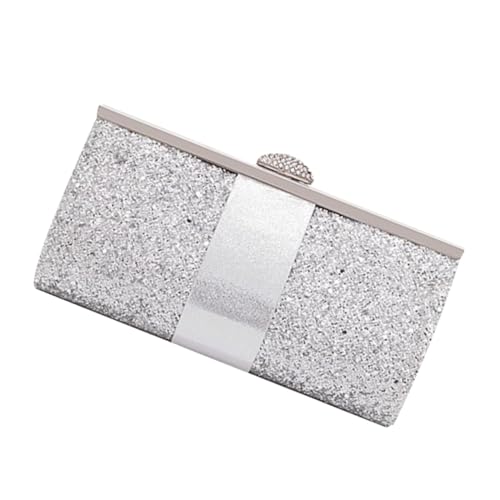 HORIALENCE Silber Clutch Abendtasche Damen Glitzer Paillettentasche Handtasche für Hochzeit Party Ball Prom mit Kleinem Stauraum für Handy Lippenstift Schlüssel von HORIALENCE