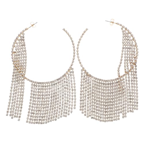 HORIALENCE Statement Quasten Ohrringe mit Funkelnden Strasssteinen Runde Dangle Ohrhänger für Frauen Brautschmuck für Hochzeit Party Prom Luxuriöses Design von HORIALENCE