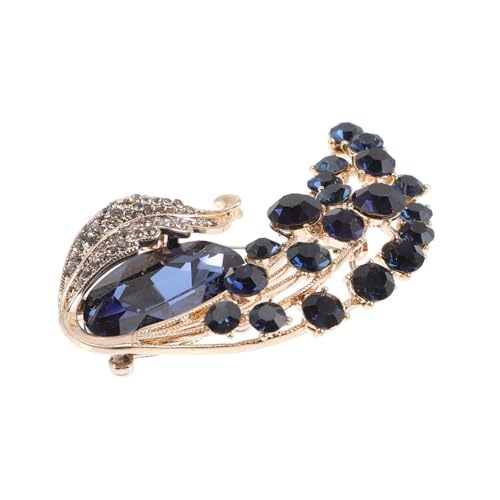 HORIALENCE Strassbrosche mit Blauem Modischer Anstecker für Jacken Schals Cardigans Eleganter Schmuck für Besondere Anlässe und Alltag Stilvolles Accessoire für Damen von HORIALENCE