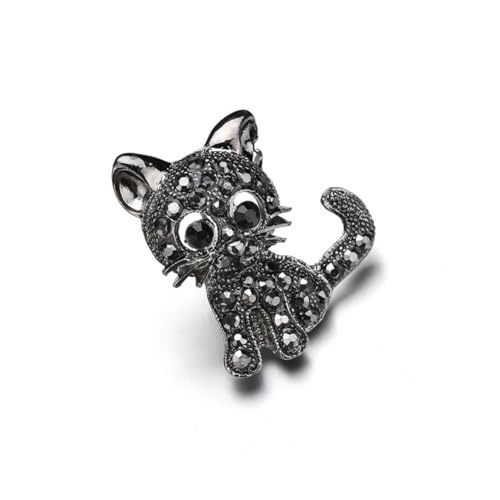 HORIALENCE Süße Katzenbrosche mit Applikation Stilvolle Tierbrosche für Kleidung Taschen und Jacken Anstecknadel für Frauen und Mädchen für Partys und Besondere Anlässe von HORIALENCE