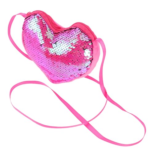 HORIALENCE Herzform Tasche Mit Pailletten Kleine Umhängetasche Schultergurt-geldbörse Für Schule Reisen Einkaufen Und Partys Bling-Bling Tasche Glitzernde Kleine Handtasche von HORIALENCE