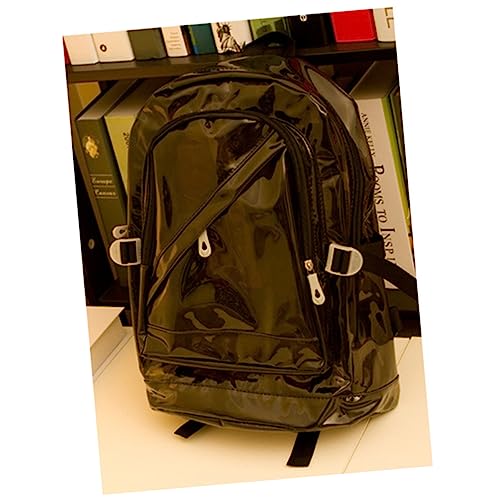 HORIALENCE Transparenter Damen Rucksack Stylischer Schulrucksack für Mädchen Schwarz mit Verstellbaren Schulterriemen und Geräumigem Innenraum für Bücher und für Schule und Freizeit von HORIALENCE
