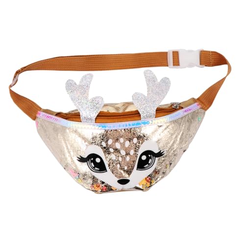 HORIALENCE Umhängetasche Fawn Form Geldbörse Hüfttasche Süße Aufbewahrungstasche für Handy Kosmetik Reise Alltag in Gold von HORIALENCE