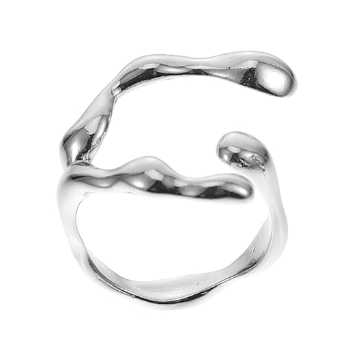HORIALENCE Verstellbare Silberne Fingerringe mit Offenem Design Knuckle Ringe für Damen für Alltag Hochzeiten und Besondere Anlässe von HORIALENCE