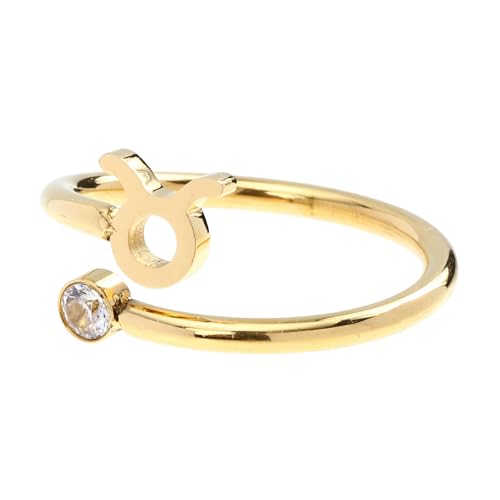 HORIALENCE Verstellbarer Offener Sternzeichen ring für Damen und Mädchen mit Funkelndem Zirkonia Modischer Schmuck Stilvoller Geburtsstein accessoire Vielseitig für Alltag und Partys von HORIALENCE