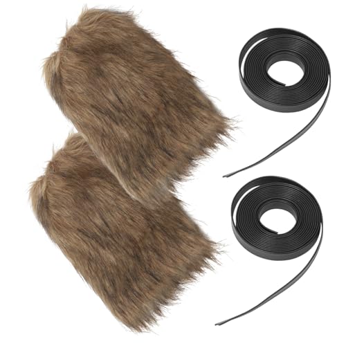 HORIALENCE Viking Beinstulpen Unisex Kunstfell Leg Warmers mit Elastischen Bändern Verstellbar Retro Mittelalterliches Kostüm Zubehör für Damen Herren Cosplay Winter von HORIALENCE