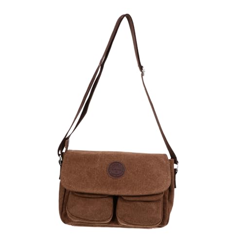 HORIALENCE Vintage Canvas Umhängetasche Herren Wasserabweisend Praktische Messenger Bag Schultertasche für Alltag Business Reise mit Vielseitigem Stauraum für Handy Schlüssel Geldbörse von HORIALENCE