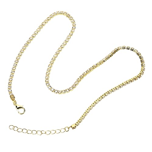 HORIALENCE Halskette Für Aus Legierung Mit Strass Schlüsselbein Kette Kette Metallhalskette Für Hals Schmuck von HORIALENCE