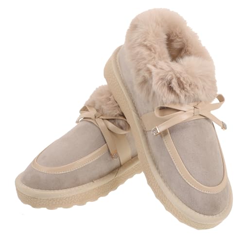 HORIALENCE Warme Baumwoll Hausschuhe Damen Herren rutschfeste Dicke Sohle Atmungsaktiv Komfortabel Outdoor Geeignet Strapazierfähig Flauschig für Herbst Winter Komfortable Pantoffeln von HORIALENCE