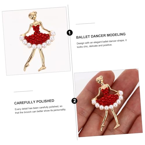 HORIALENCE Zinklegierung Brosche Balletttänzerin mit Strass Schmuck Mädchen Anstecknadel für Kleidung Schals Hüte Eleganter Mode dekor Kreatives Geschenk für Frauen und Festtagsanlässe von HORIALENCE