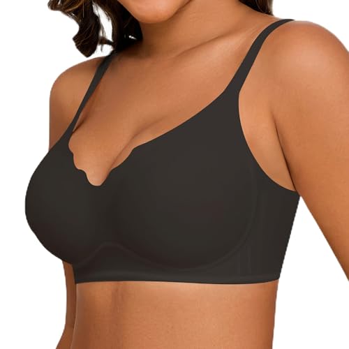 HORISUN Damen-BHs für Damen, kabellos, bequem, volle Abdeckung, Netzstoff, atmungsaktiv, gepolstert, ohne Bügel, T-Shirt-BH, Basic Black, small HORISUN Damen-BHs für Damen, kabellos, bequem, volle Abdeckung, Netzstoff, atmungsaktiv, gepolstert, ohne Bügel, T-Shirt-BH, Basic Black, small von HORISUN
