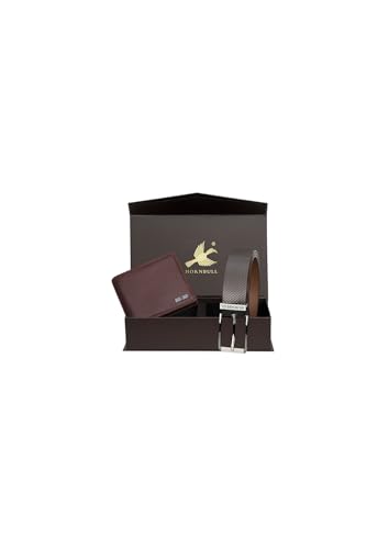 HORNBULL Herren-Geldbörse und Gürtel-Kombination in Braun | Valentinstags-Geschenkset für Männer | Herren-Geldbörse aus Leder | Geldbörsen Herren Leder BW69187 von HORNBULL