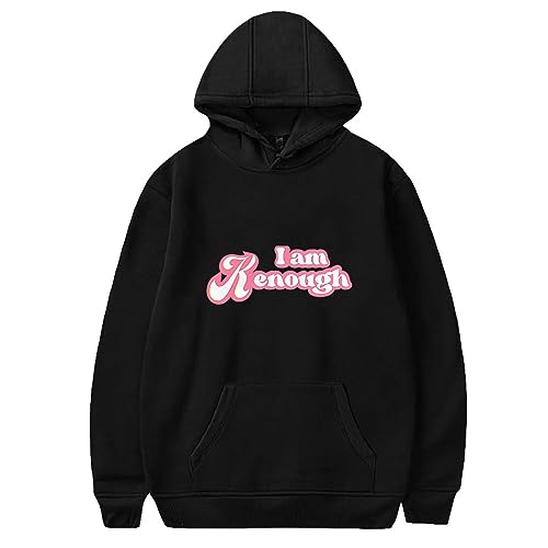 HORNE Unisex Hoodie I am Kenough Hip Hop Pullover Kapuzenpullover Lustige Mode Druck Langarm Top Casual Sweatshirt Für Frühling Herbst XXS-4XL-Pink||XXS von HORNE