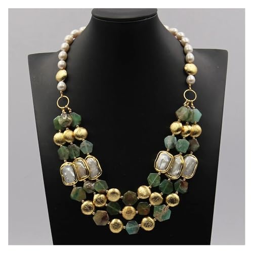 HOROJDTH Schmuck 3 Stränge natürliche grüne Chrysopras echte Edelsteine weiße Münze Keshi Perlenkette 21" for Frauen HOROJDTH Schmuck 3 Stränge natürliche grüne Chrysopras echte Edelsteine weiße Münze Keshi Perlenkette 21" for Frauen von HOROJDTH