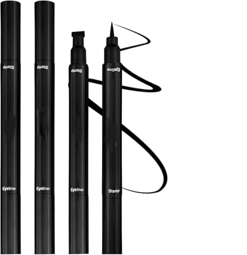 4 Stücke Eyeliner Wasserfest eyeliner stempel Schnell Trocknender Eyeliner Stempel Schwarz essence eyeliner stempel eyeliner stamp eyeliner Einfaches Katzenaugen Makeup Tool(2Große+2Kleine) von HORREX